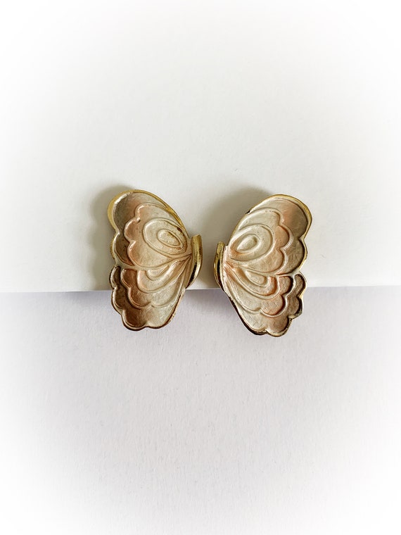 Vintage Parklane Butterfly Wing Earrings Clip On … - image 6