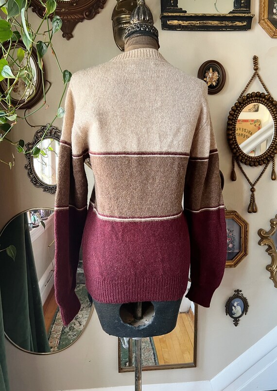 Vintage 1980s Jantzen Beige Brown and Wine Red St… - image 6