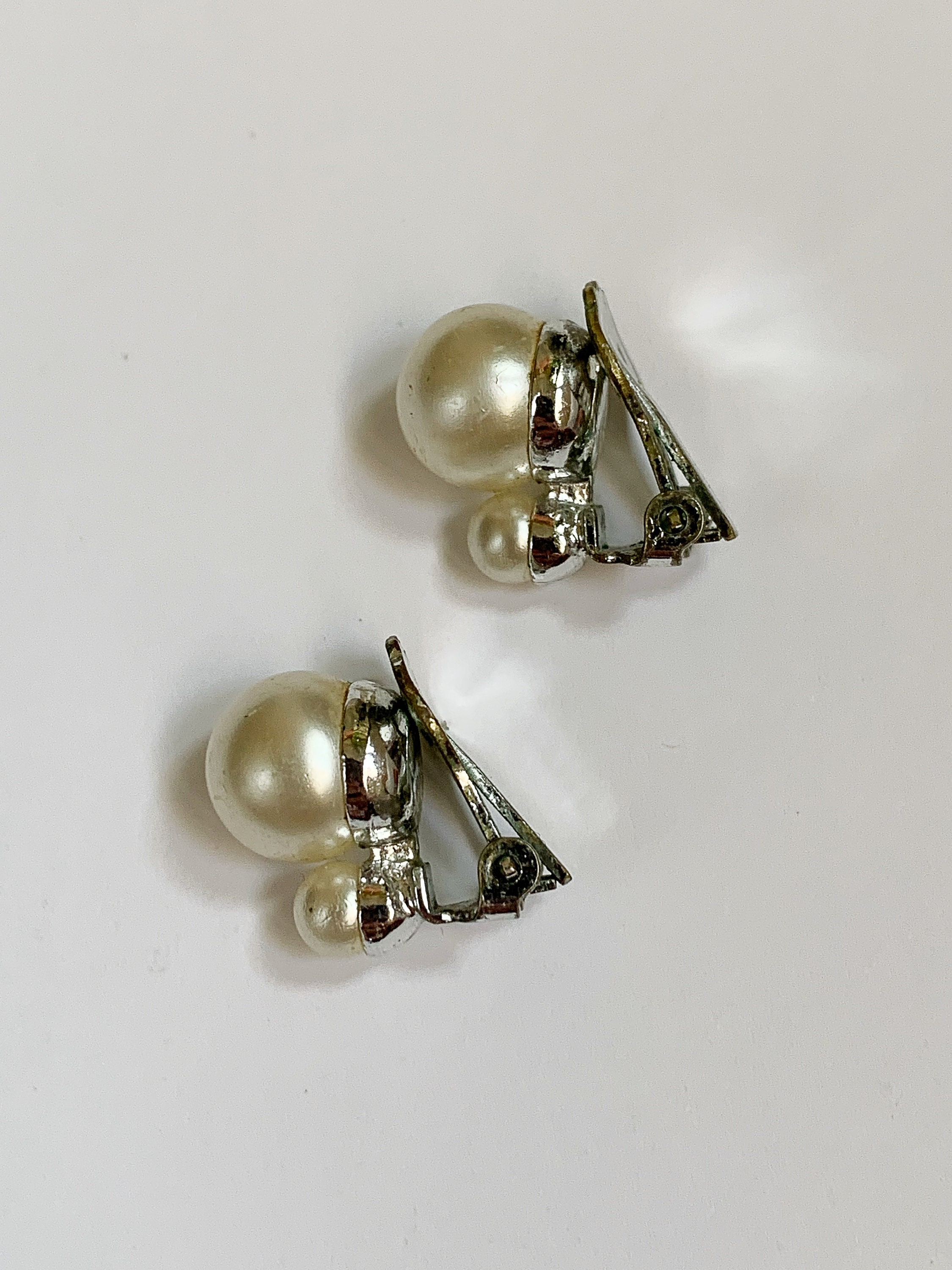 Vintage Marvella Faux Pearls Clip on Earrings - Etsy UK