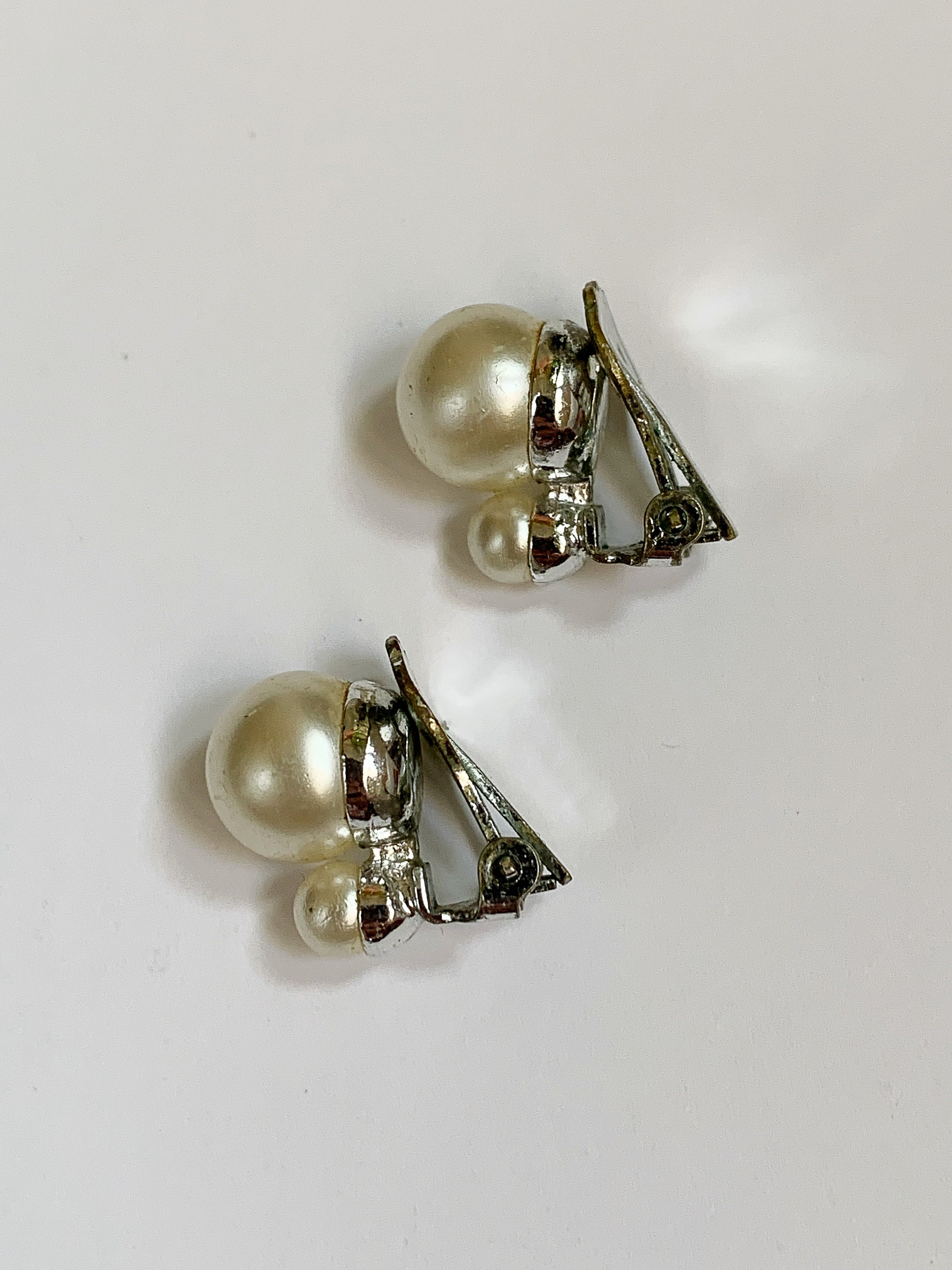 Vintage Marvella Faux Pearls Clip on Earrings Etsy UK