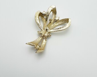 Grande Broche Vintage à Strass Irisés - Monture Métal Doré - Diamètre 48mm - Occasion