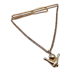 Vintage Swank Bowling Pins an Ball Charm Tie Clip