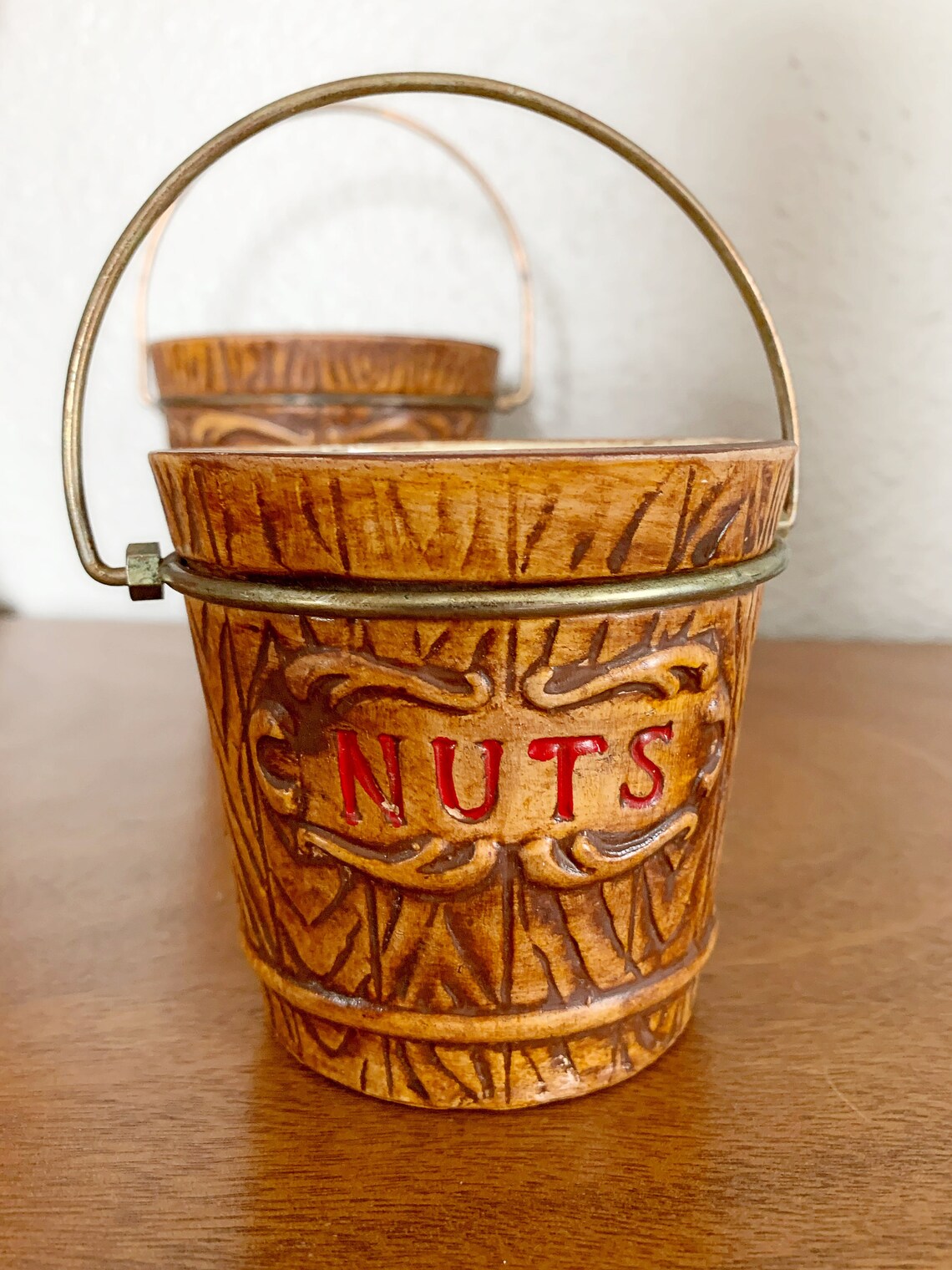 Vintage Potato Chips and Nuts Ceramic Snack Buckets Set of 2 Etsy