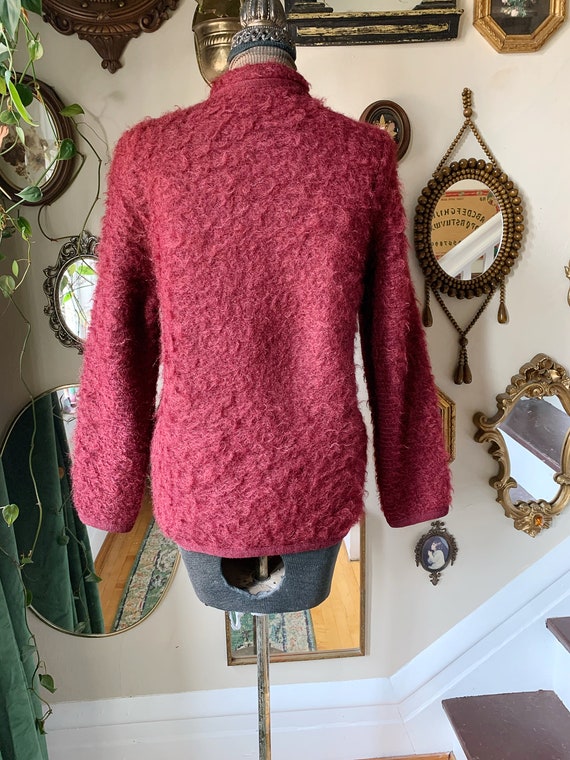 Vintage 1980s Pitlochry Wine Red Wool and Mohair … - image 9