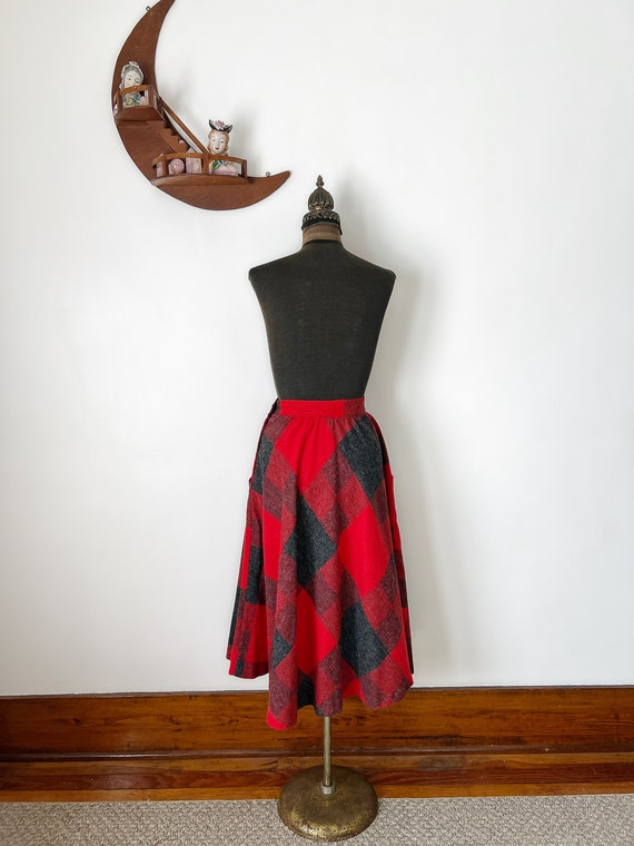 Vintage 1970s JC Penney Red and Black Skirt - image 8