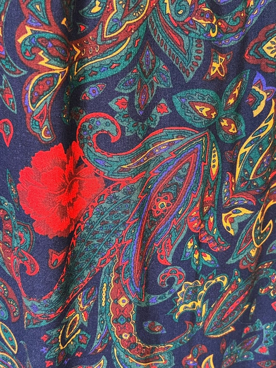 Vintage 1990s Cricket Lane  Red Carnation Paisley… - image 7