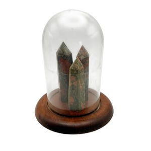 Vintage Viking Import Trade Japan Cloche Display Jar Wooden Base with Clear Plastic Top