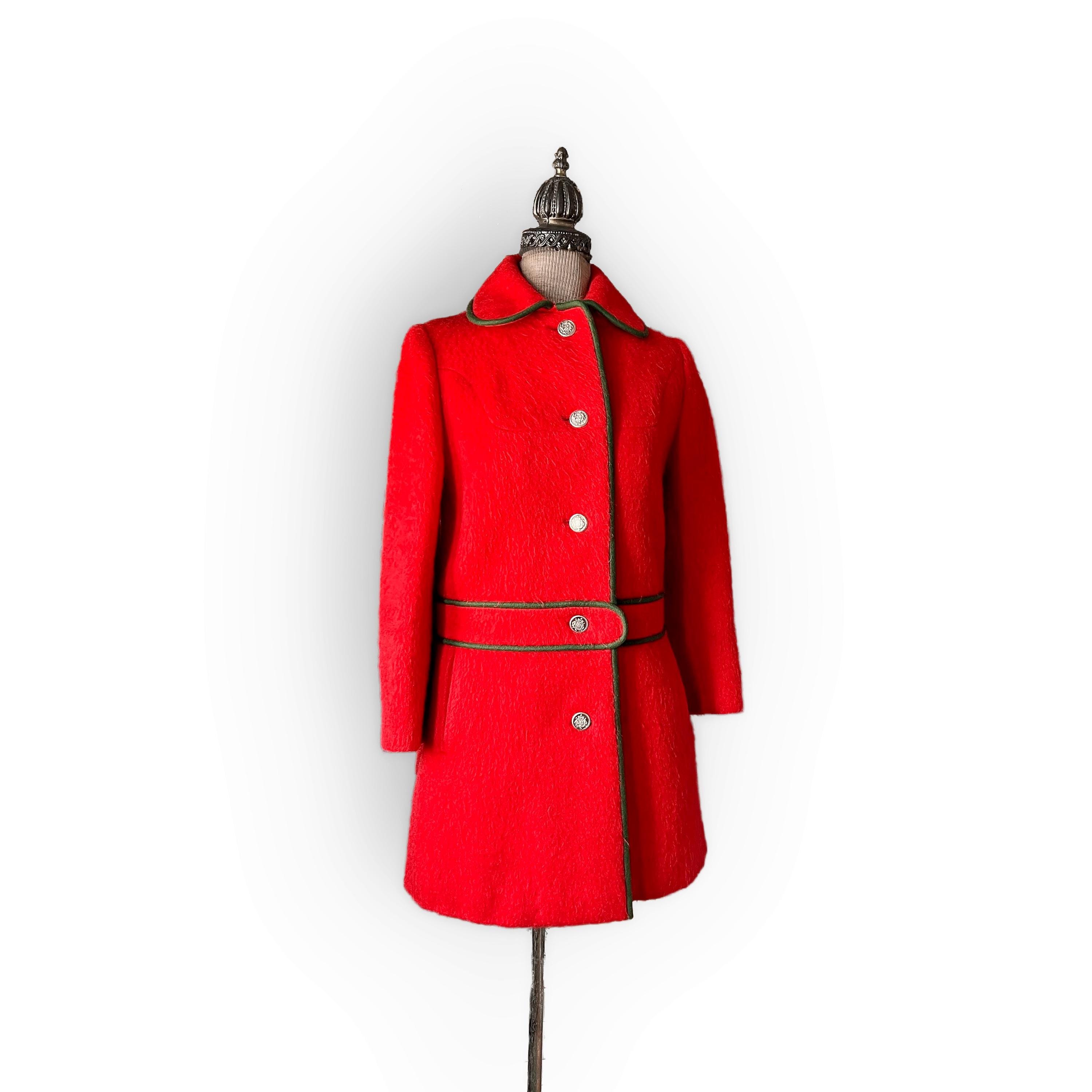 Vintage West Germany Weatherproof Loden Lord and Taylor Red and