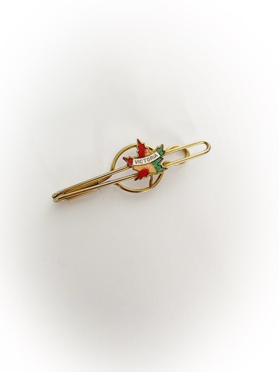 Vintage Maple Leaf Victoria Canada Tie Clip