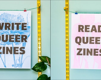 Write Queer Zines / Read Queer Zines A3 risograph prints