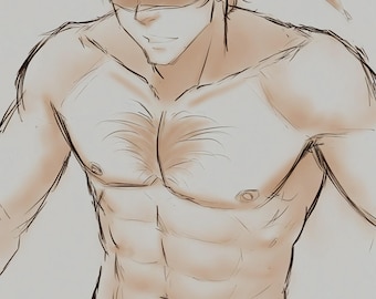 GARY - Male Form Sketch, Body Hair, Line Art Print #1/4