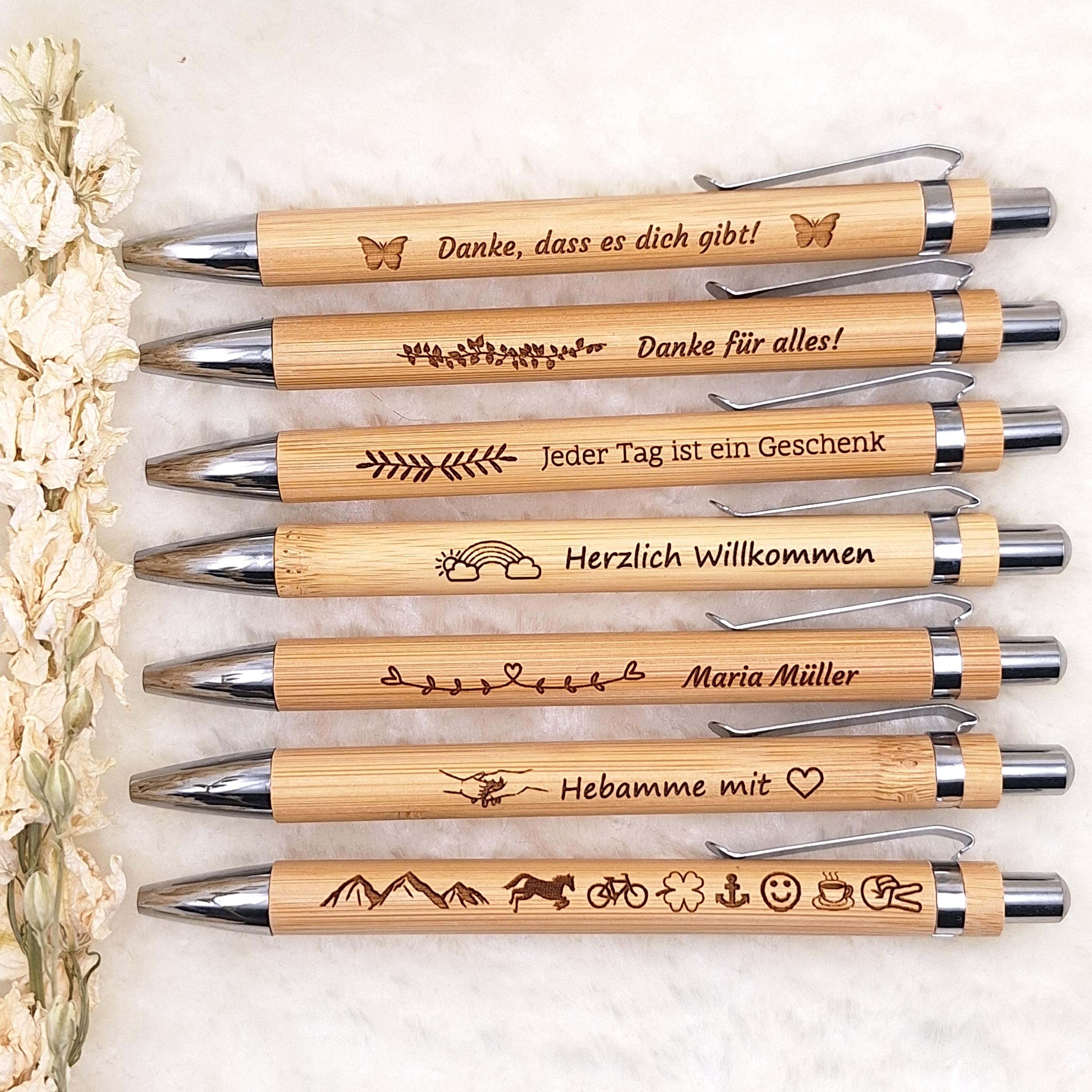 Personalisierter Bambus-Kugelschreiber mit Gravur  Abschiedsgeschenk,  Hochzeit, Gastgeschenk, Name, Geschenkidee - Etsy.de
