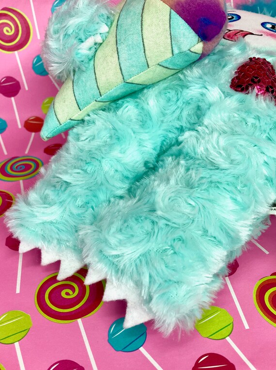 Handmade Plush Yeti Sweetheart With Snowcone, Faux Fur Abominable