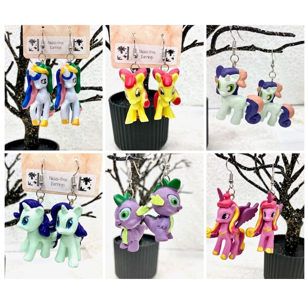 MLP My Little Pony Earrings from Mini Toys- Choice of One Pair - Retro 80's