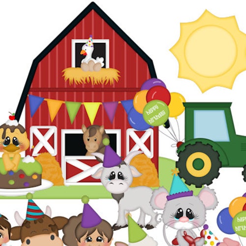 for printing and other crafts Barnyard Birthday Girl PNG Artwork Digital File