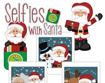 Selfies With Santa Clipart-Instant Download-Digital Clipart-PNG clip art-digital scrapbooking