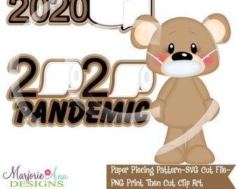 Archivos de corte SVG/Paper Piecing/PNG Clip Art - Pandemia de 2020 - Descarga instantánea - Impresión y corte - Elementos para álbumes de recortes - Troqueles - Elementos para crear tarjetas