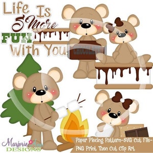 Arquivos de corte SVG/Paper Piecing/Clip Art PNG - Diversão Franklin & Frannie Smore - Download instantâneo - Imprimir e cortar - Elementos de scrapbook - Cortes - Smores SVG