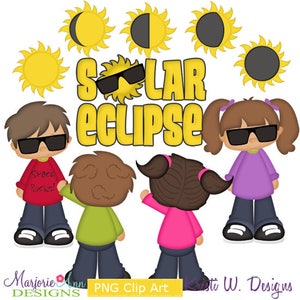 Solar Eclipse Clipart-Instant Download-Digital Clipart