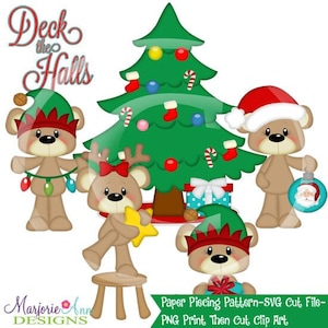 Archivos de corte SVG, Paper Piecing, imágenes prediseñadas PNG, Payton Christmas Joy, descarga instantánea, impresión y corte, elementos de álbum de recortes, troqueles, archivo Svg navideño
