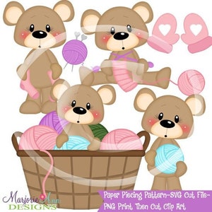 SVG-Schnittdateien/Papierschnipselchen/PNG Clip Art-Franklin Loves To Knit-Scrapbook-Elemente-Stanzen-SVG-Schnittdateien-Stricken