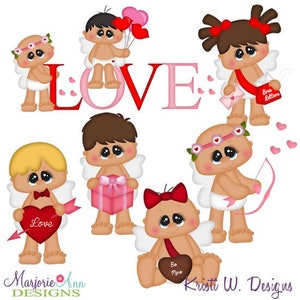 Chubby Cupids Clipart-Instant Download-Digital Clipart-valentine clip art-cute kids-love-heart-valentine baby