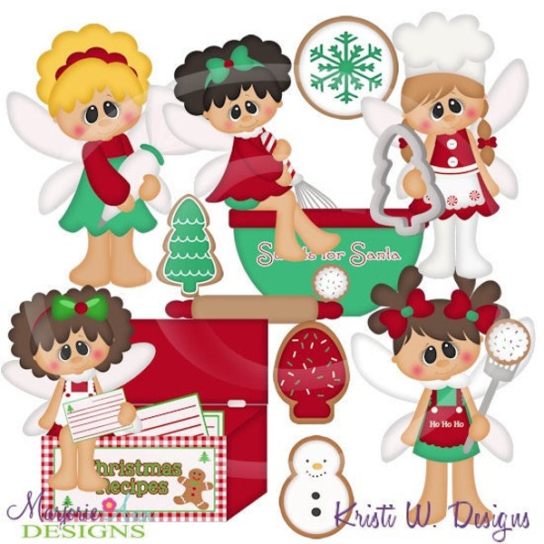 Christmas Baking Pixies Clip Art-Digital Clipart-PNG clip art-digital scrapbooking-diy die cuts christmas cookies christmas fairy