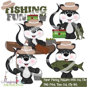 Fichiers de coupe SVG/pièces en papier/PNG Clip Art pêche amusant mouffettes-scrapbook éléments-découpes-SVG coupe fichiers pêche coupe Svg