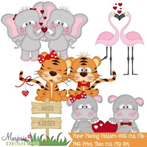Archivos de corte SVG/Paper Piecing/PNG Clip Art - "Loco por ti 2" - Descarga instantánea - Impresión y corte - Elementos para álbumes de recortes - Troqueles - San Valentín Svg - Jungla