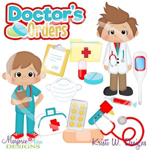 Doctors Orders Boys Clip Art-Digital Clipart-PNG clip art-digital scrapbooking-diy die cuts-doctor clip art-nurse clip art-hospital stay