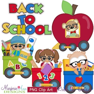 School Train Clipart-Instant Download-Digital Clipart