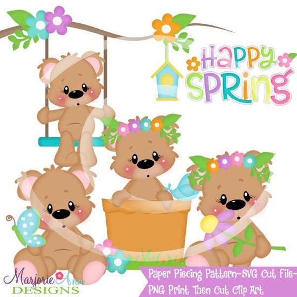 SVG Cut Files/Paper Piecing/PNG Clip Art-Benny & Belinda Happy Spring-Instant Download-Print and Cut-Scrapbook Elements-Die Cuts-SVG File