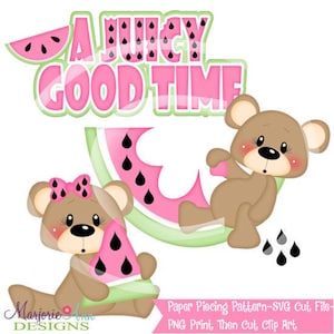 SVG-bestanden knippen/Paper Piecing/PNG-illustraties-Franklin Frannie Juicy Good Time-Scrapbook Elements-Die Cuts-SVG-bestanden knippen zomer watermeloen Svg