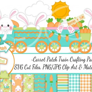 Train de Pâques artisanat Pack/fichiers de coupe SVG/Paper Piecing/Clipart/Digital Papers Download/Scrapbook/Card Making/Easter Train SVG