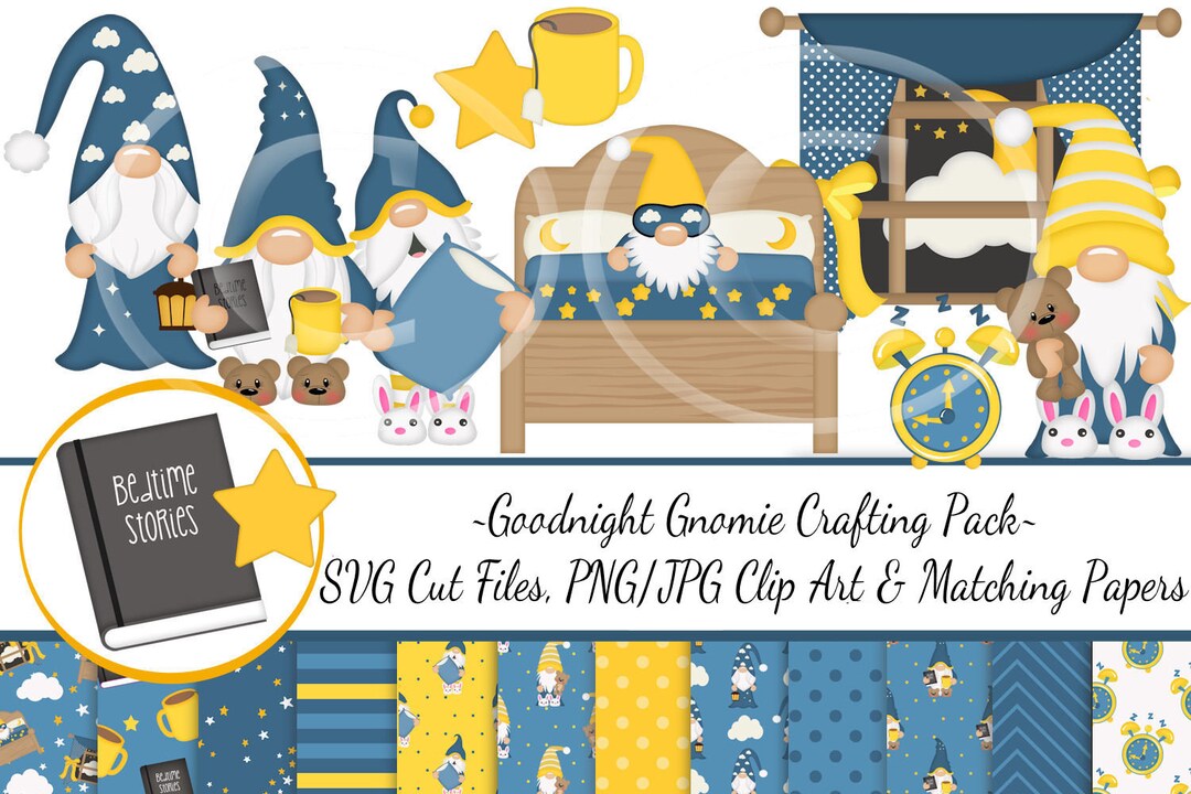 Goodnight Gnomes Crafting Pack/svg Cutting Files/paper Piecing/clipart