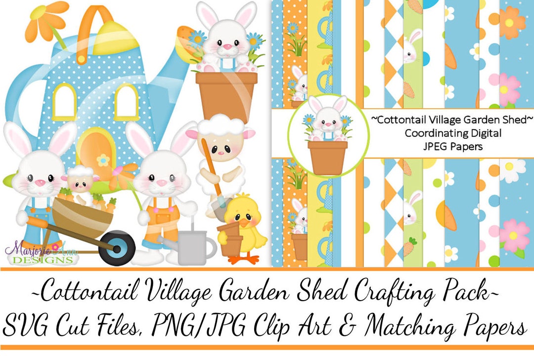 Cottontail Village-garden Shed Crafting Pack/svg Cutting Files/paper
