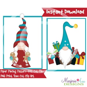 Fichiers de coupe SVG/pièces en papier/PNG Clip Art-Nains de Noël 2-téléchargement instantané-impression et découpe-éléments de scrapbooking-découpes-fabrication de cartes
