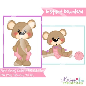 SVG Schnitt Dateien/Papier Malerei/PNG Clip Art-Franklin Loves To Knit-Instant Download-Print und Cut-Scrapbook Elements-Stanzen-Karten-Herstellung