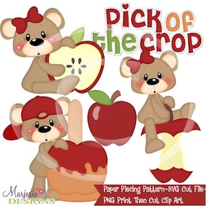 File di taglio SVG/Paper Piecing/Clip art PNG - Franklin e Frannie, la scelta del raccolto - Elementi per scrapbooking - Fustelle - File di taglio SVG - Frutteto di mele in formato SVG