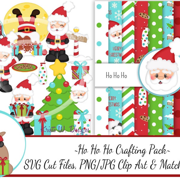 Christmas Santa Crafting Pack/SVG Cutting Files/Paper Piecing/Clipart/Digital Papers Download/Scrapbook/Card Making/Christmas SVG