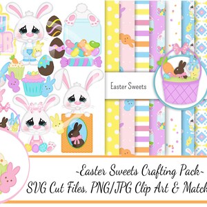 Easter Sweets Crafting Pack / SVG Cutting Files / Paper Piecing / Clipart / Digital Papers Download / Scrapbook / Card Making / Paper Craft / Easter SVG