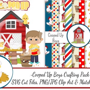 Country Farm - Boys Crafting Pack/SVG Cutting Files/Paper Piecing/Clipart/Digital Papers Download/Scrapbook/Card Making/Farm SVG Files