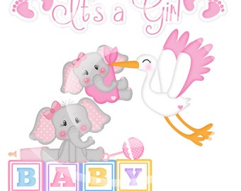 It's A Girl Clip Art-instant Download-digital Clipart Baby Girl Baby Shower  for Girl Baby Scrapbook Baby Invitation Cute Baby - Etsy Sweden