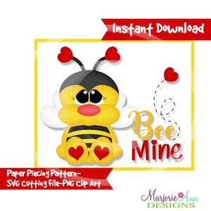 File di taglio SVG/Paper Piecing/Clip Art PNG-Bee Mine-Download immediato-Stampa e ritaglio-Elementi per scrapbooking-Fustelle-Creazione di biglietti