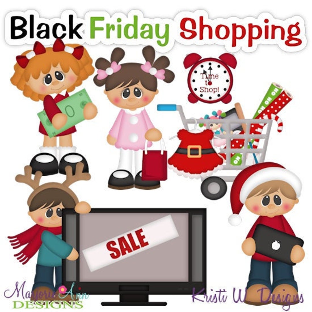 Black Friday Shopping Clip Artinstant Downloaddigital Clipart