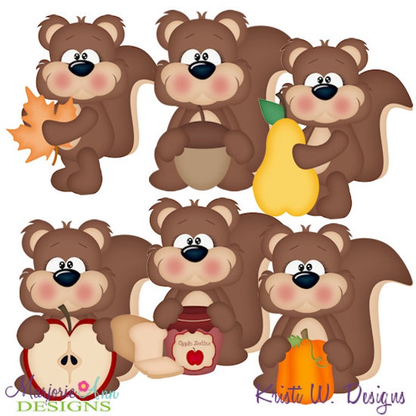 Fall Fun Squirrels Clip Art-Instant Download-Digital Clipart-sublimation clip art, die cuts, print and cut ,fall clipart, cute squirrel