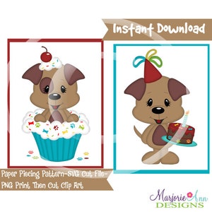 Fichiers de coupe SVG/pièces en papier/PNG Clip Art-anniversaire-téléchargement instantané-impression et découpe-éléments de scrapbooking-découpes-fabrication de cartes