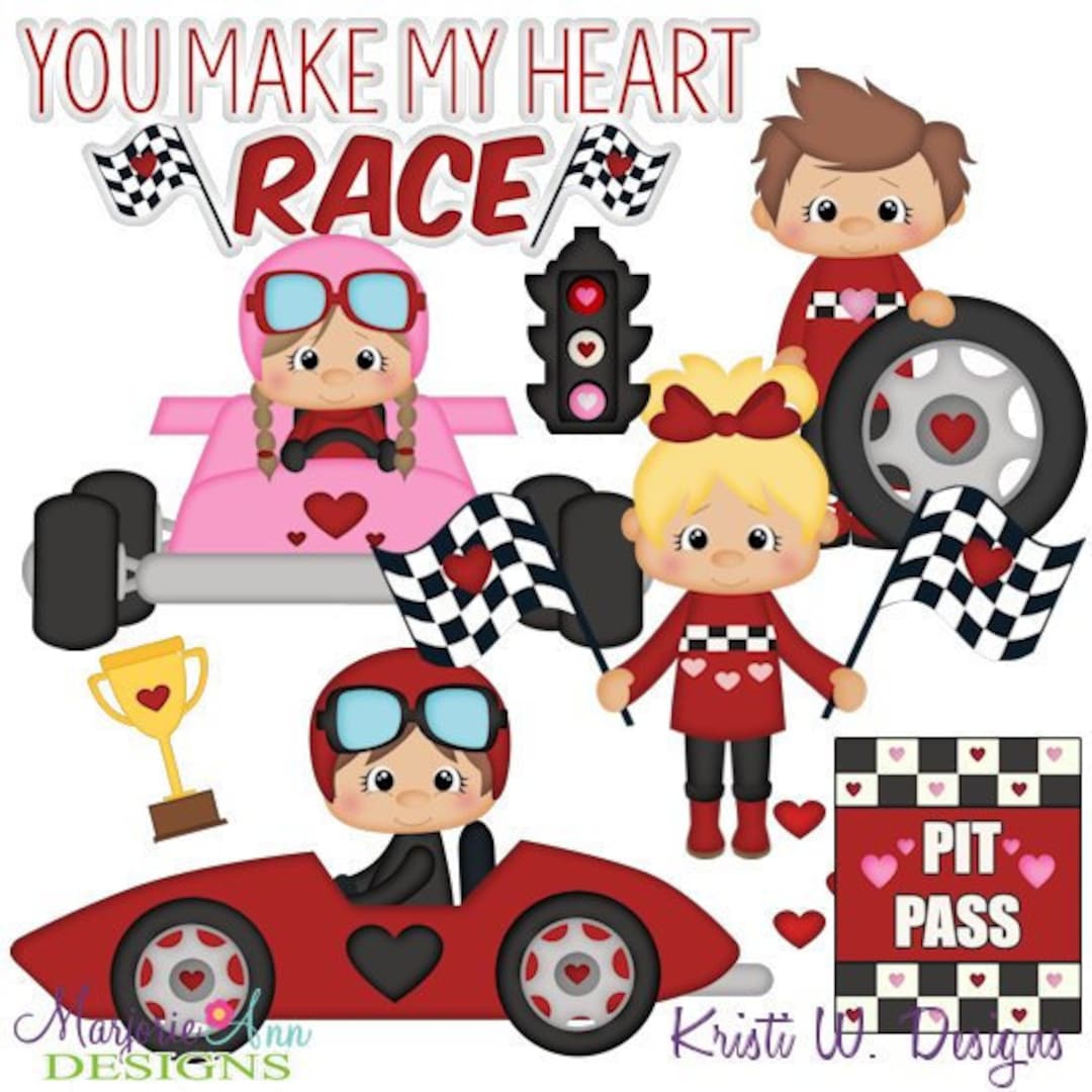 You Make My Heart Race Clipartinstant Downloaddigital Etsy