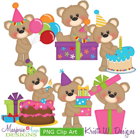 Brighton Bear Birthday Bash Exclusive Clipart Instant Etsy