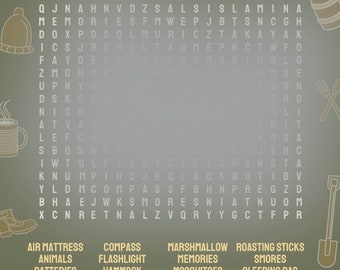 Camping Word Find Digital Download